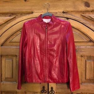 Cole Haan red leather jacket